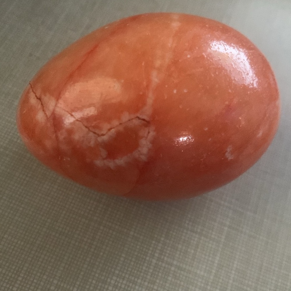 Vibrant Orange carnelian heavy Decorative egg  Stone